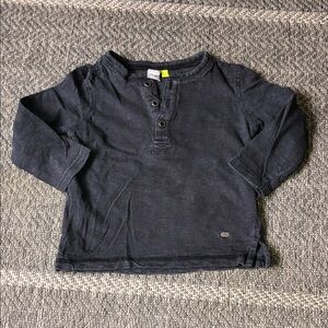 Petit Lem Navy Long Sleeve Henley Top for Kids